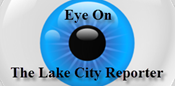 image of eye and copy: eye on the Lake City Reporter