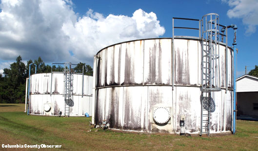 Fort White water storage tanks.