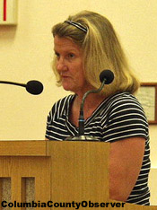 Barbara Lemley addresses the County Commission