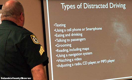Sgt. Clint Dicks explains the different kinds of distracted driving.