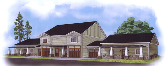 Townhome rendering of condo units