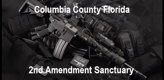 Columbia County Florida - 2nd Amendment Sanctuary on a background of guns