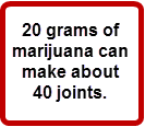 20 grams of marijuanan can make about 40 joints