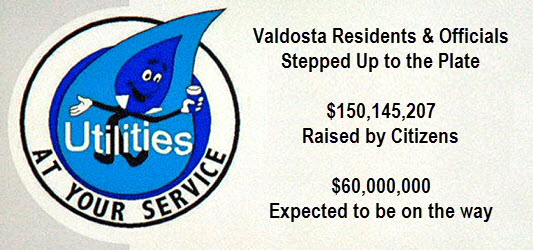 Graphic showing how much SPOLST public funding, $150,145,207 was raised by Valdosta