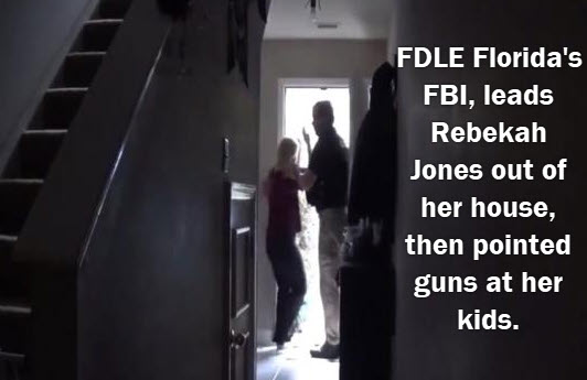 FDLE, Florida's FBI, leads Rebekah Jones out of her house, then pointed guns at her kids