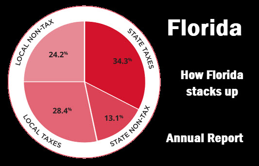 Florida TaxWatch pie chart comparing state and local taxes