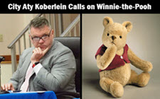 City Attorney Fred Koberlein, Jr. and Winnie the Pooh