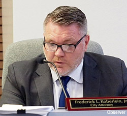 City Attorney Fred Koberlein during the October 18 City Council meeting.