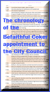 link to spread sheet giving the chronology of events of the Befaithful Coker appointment to the City Council