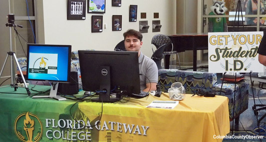 Photo of the FGC student ID table. Jesse Braden was in charge.