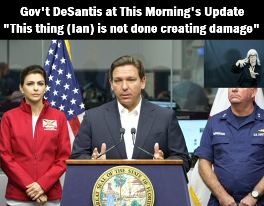 Governor DeSantis reports on Ian to the State as the First Lady looks on