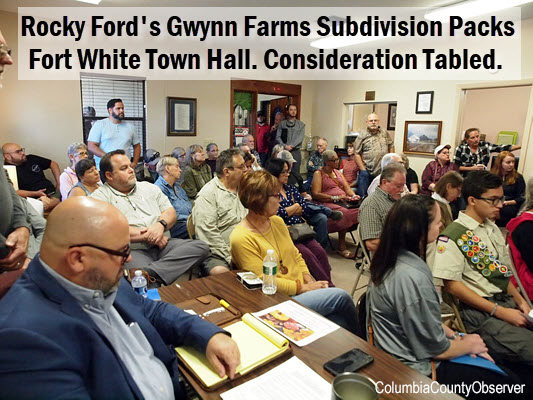 Fort White Town Hall packed for Gwynn Farms discussion