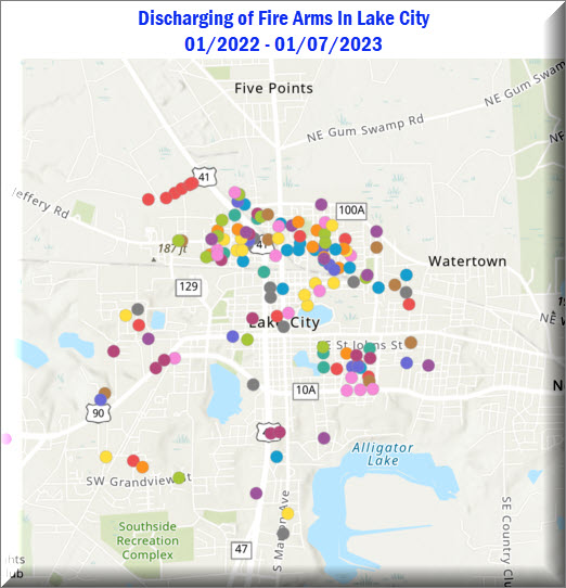Map of Lake City Shootings over the last year