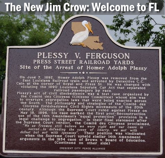 Historical Marker of Plessy v Ferguson marking the spot where Homer Plessy was removed from the train.
