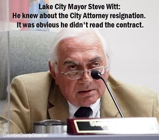 Lake City Mayor Steve Witt with caption: How much did he know; when did he know it