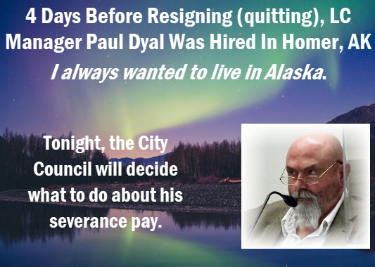 Photo of Alaska with headline: 4 days before resigning, Mr. Dyal was hirer in Alaska. "I always wanted to live there."