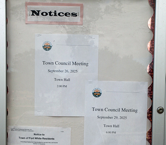 Town Bulletin Board sans Emergency Meeting Notice