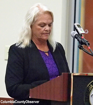 Lisa Crowley addresses the Legislative Delegation