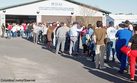 The line at the community meeting